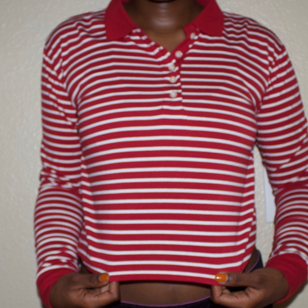 Striped Forever 21 Collard Shirt - Picture 2 of 2